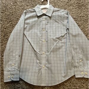 Blue/gray/navy plaid long sleeve shirt